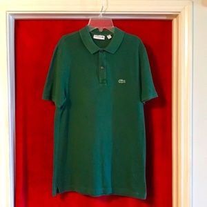 Lacoste green medium slim fit short sleeves shirt